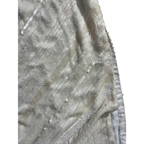 Vtg Cache Strapless White Beaded Maxi Dress Sz 4 - Picture 11 of 16